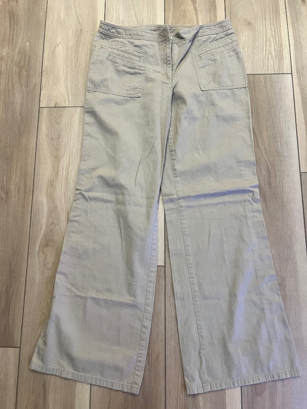 Ann Taylor LOFT Khaki Wide Leg Utility Pants Size 8